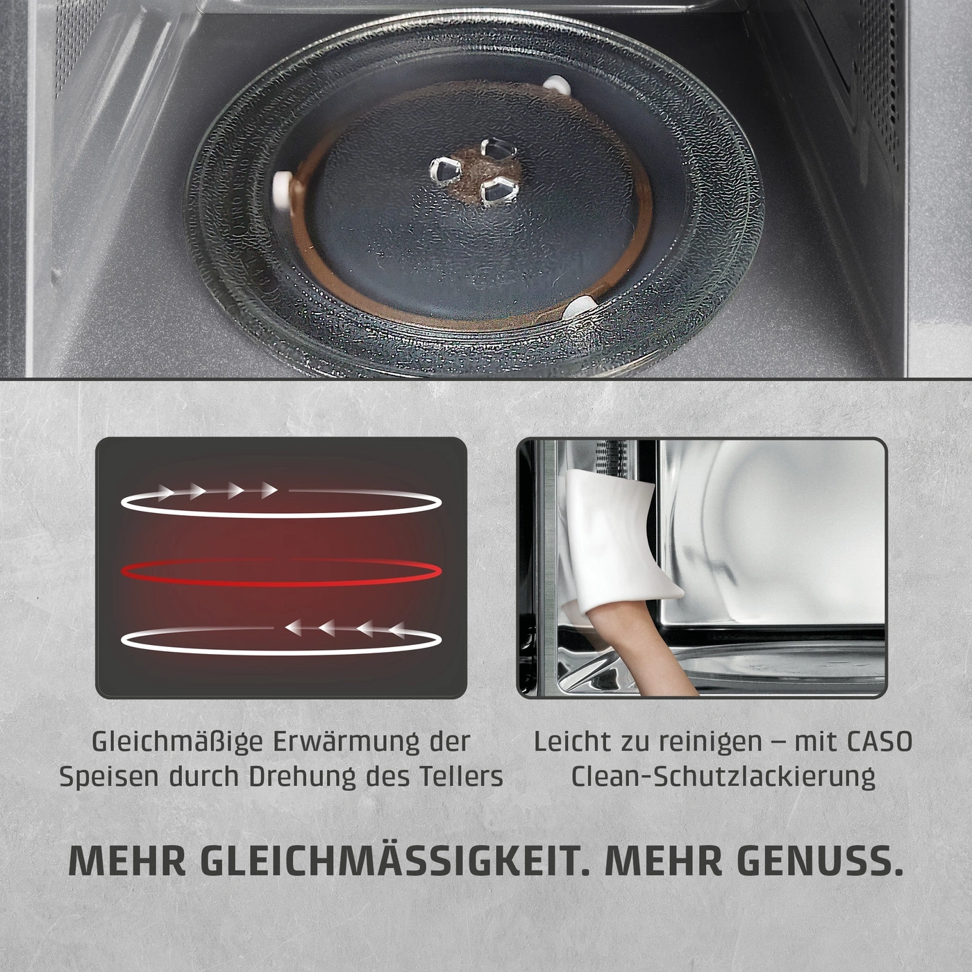 Mikrowelle mit Drehteller und Reinigungsfunktion