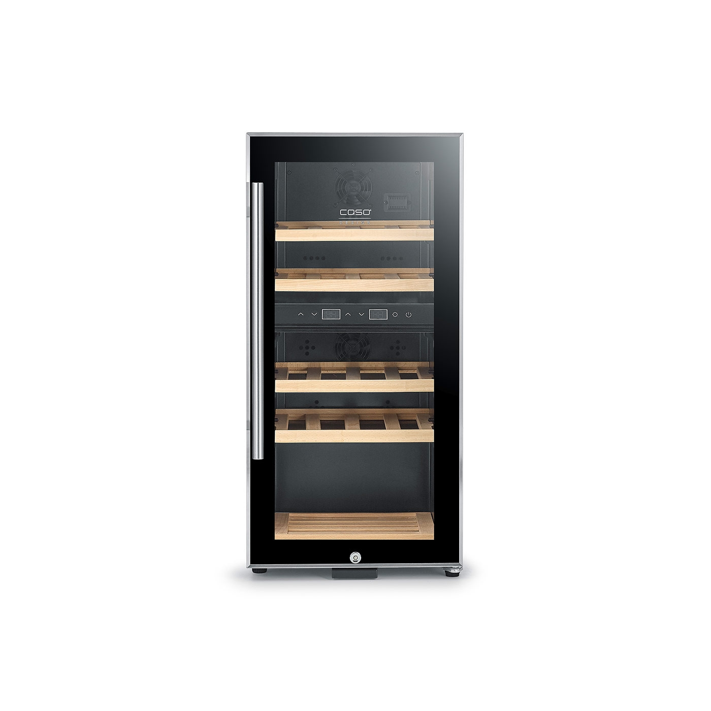 WineComfort 24 black Design wine cooler, for up to 24 bottles, 2 temperature zones