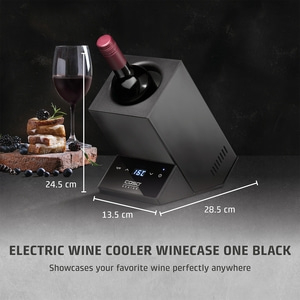 WineCase One Black Design wine cooler for one bottle