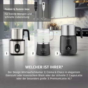PremiumLatte XL Induktions- Milchaufschäumer für Kuhmilch- und Pflanzendrinks