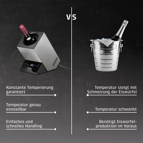 Wine cooler vs ice bucket: temperature control, easy handling, ice cubes