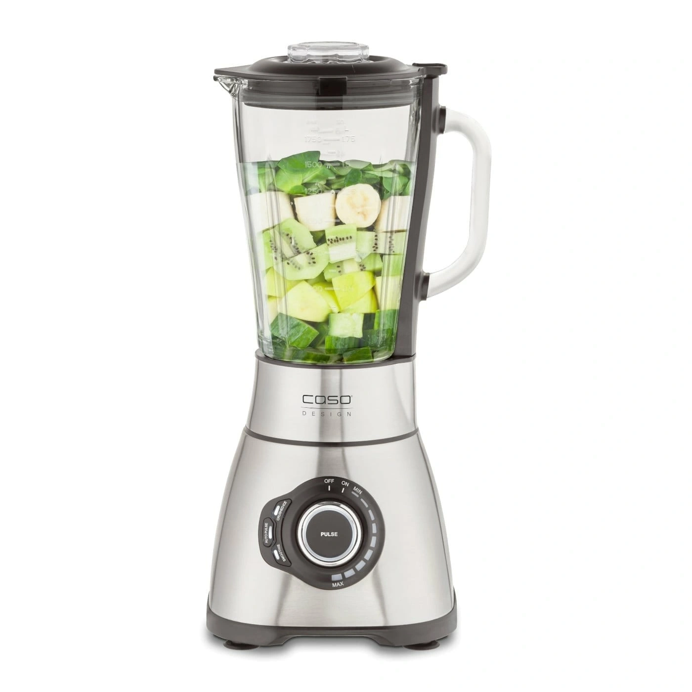 Mixer mit Obst und Gemüse, Edelstahl, Caso Design, Smoothie-Zubereitung