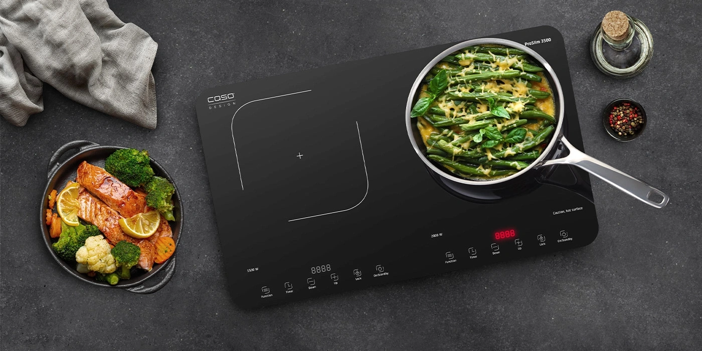A stovetop with food and spices