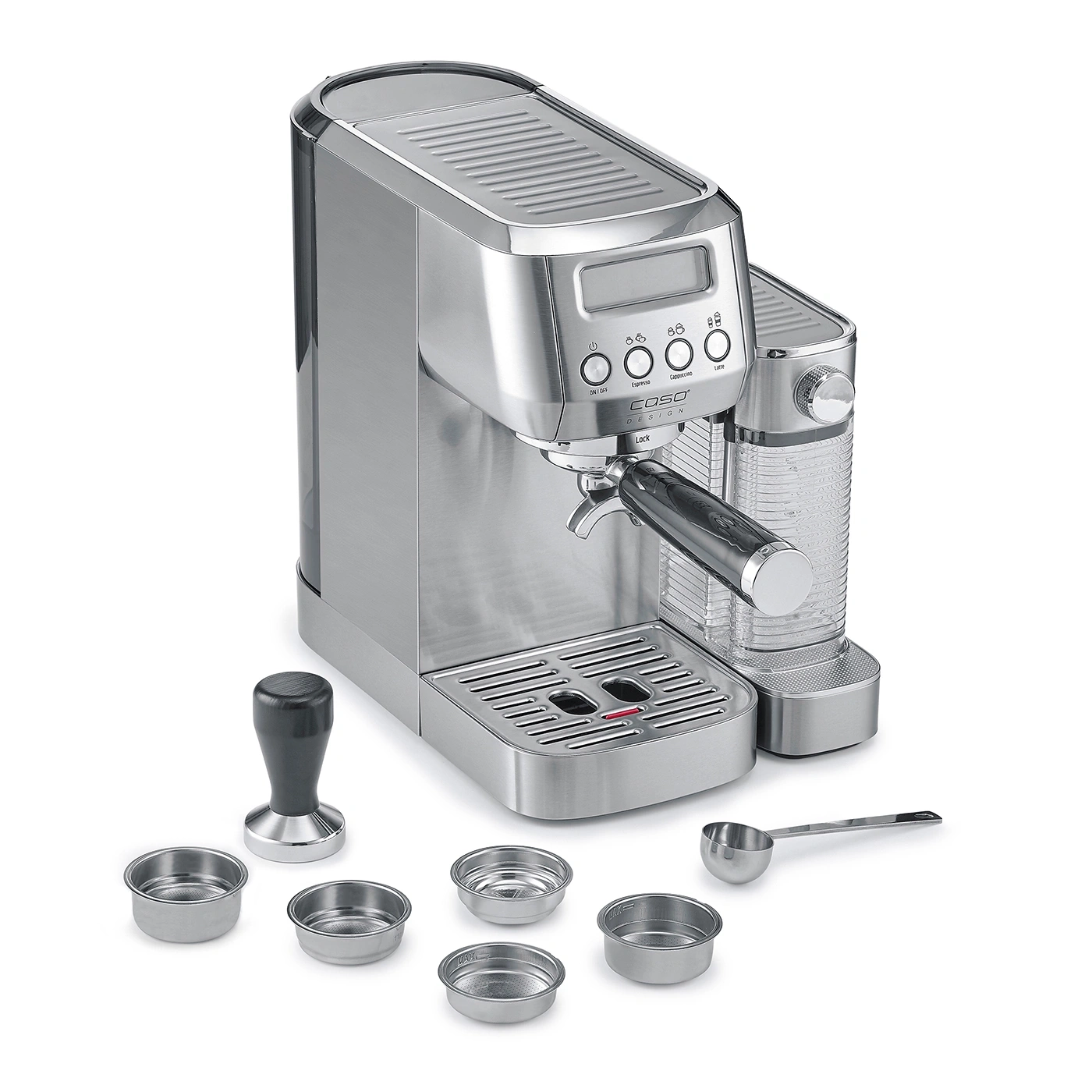 Espressomaschine mit Zubehör, Edelstahl, Kaffeemaschine, Küche, Gerät, Kaffeezubereitung