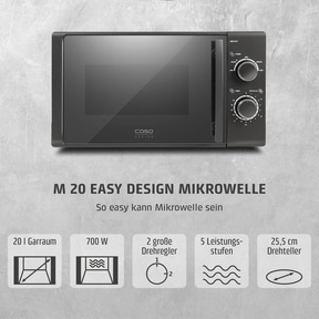 M20 EASY Mikrowelle Solo - 700 Watt, Testsieger