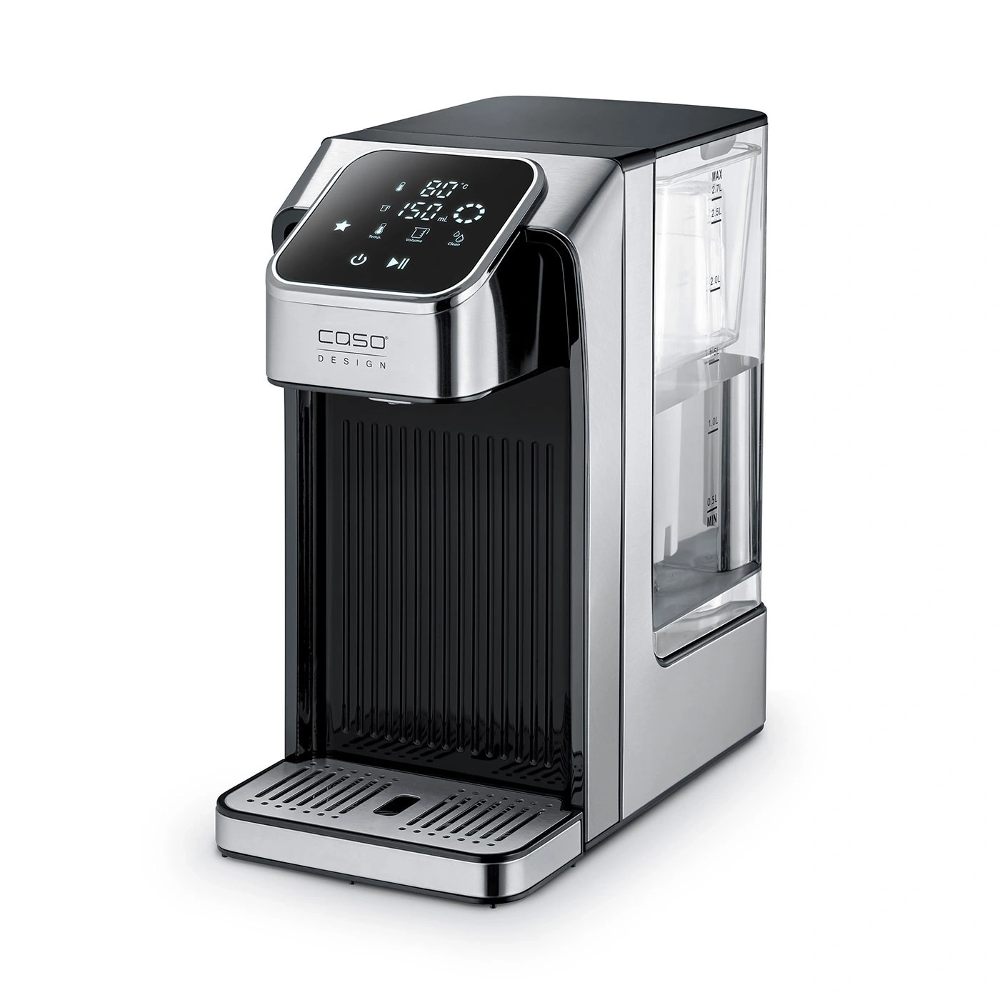 Water boiler with digital display and water tank, stainless steel design