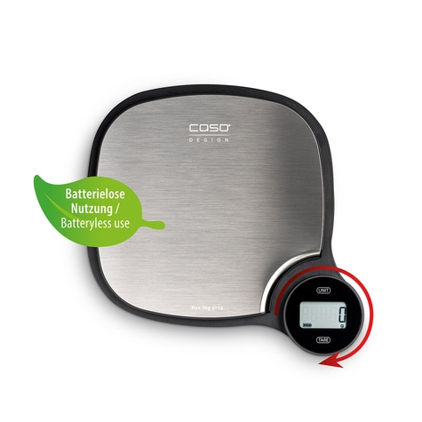 Kitchen scale with batteryless use, Caso design, max. 5kg.