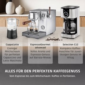 Kaffeemaschinen und Milchaufschäumer von CASO im Werbebild