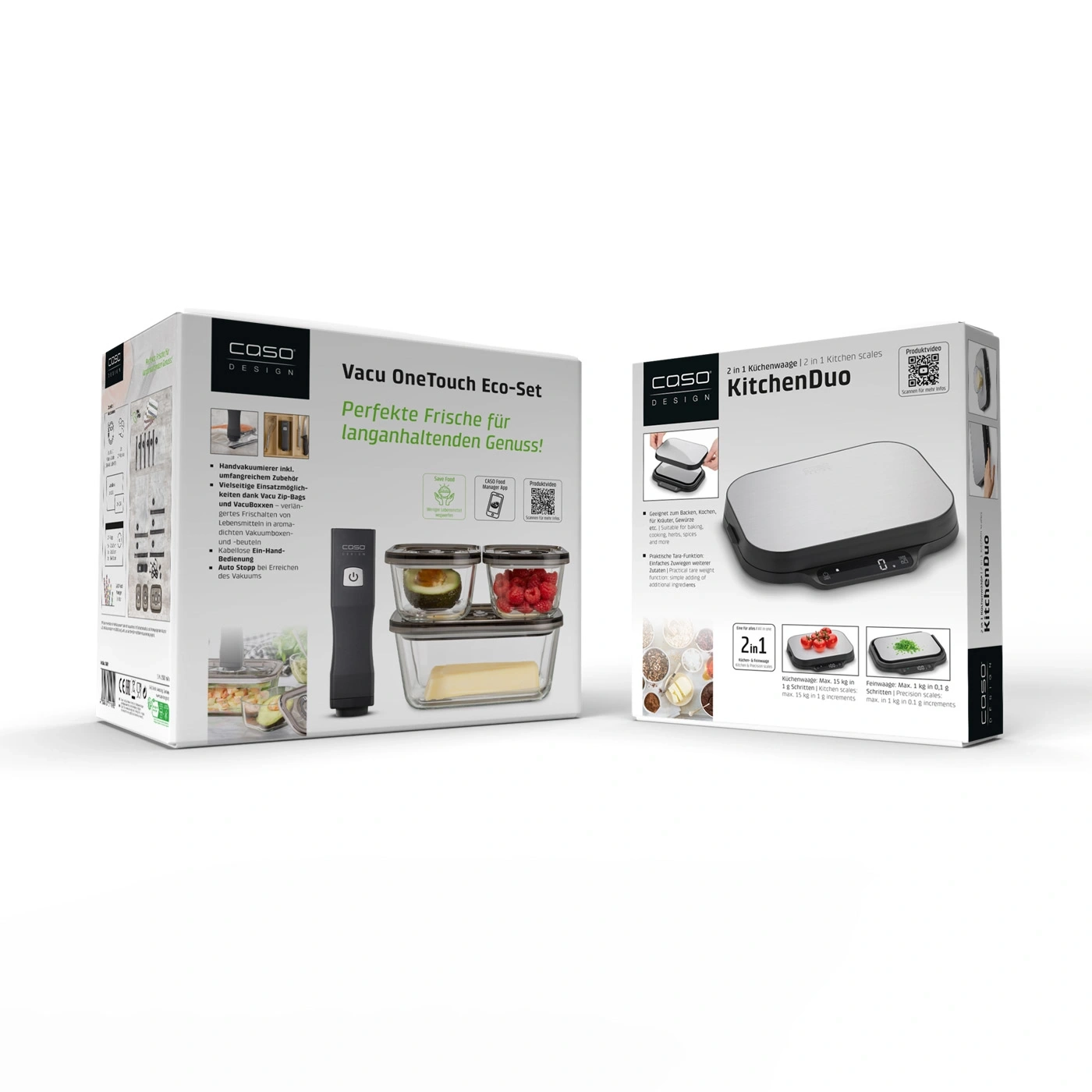 COSO Design Vacu OneTouch Eco-Set and Kitchen Duo. Perfect freshness for long-lasting enjoyment!