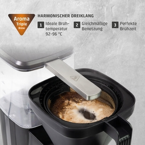 Kaffeemaschine mit "Aroma Triple Brew" und "Harmonischer Dreiklang"