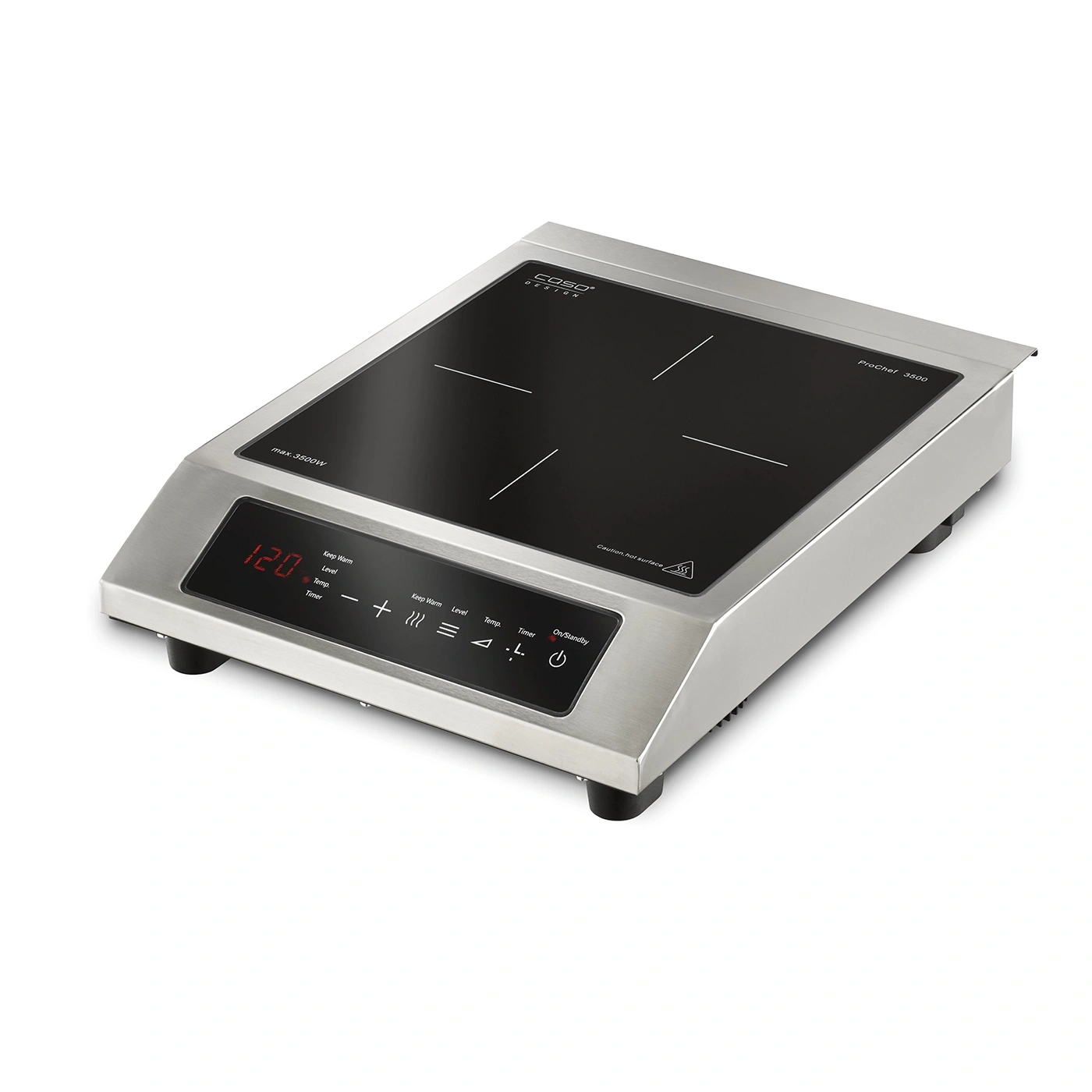 Induktionskochfeld, Edelstahl, ProChef 3500, Bedienfeld, Temperaturregelung, Timer, Kochfeld, Design