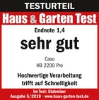 Testurteil Haus & Garten Test, Endnote 1,4, sehr gut, Caso HB 2200 Pro, Stabmixer