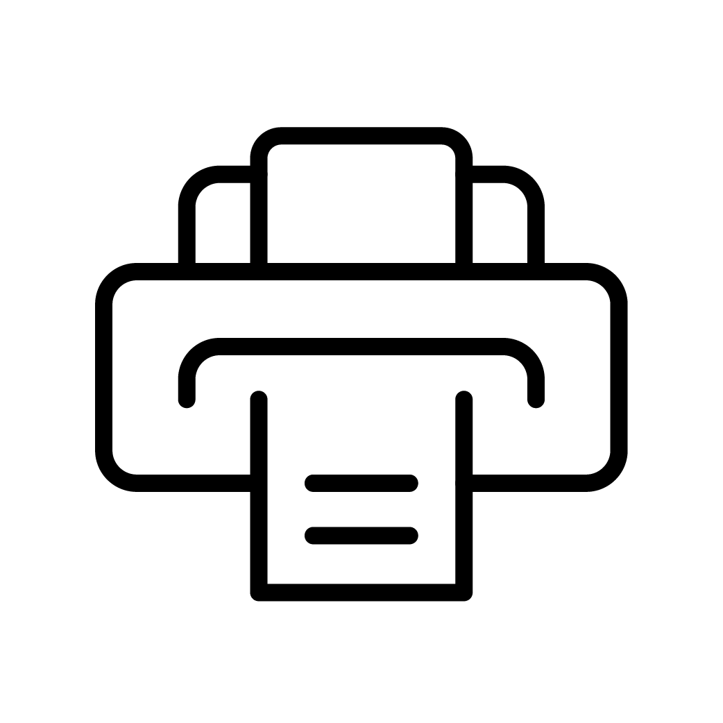 Printer icon, printing paper, for documents and office work