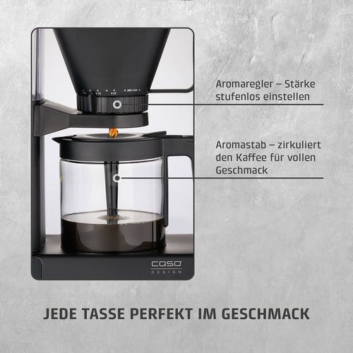 Kaffeemaschine mit Aromaregler und Aromastab für perfekten Kaffeegeschmack.