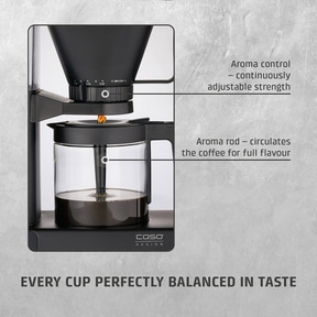 Coffee maker with aroma regulator and aroma rod for perfect coffee taste.