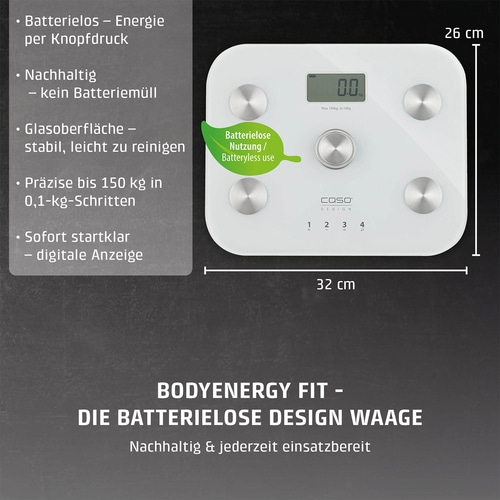 BodyEnergy Fit Design body scale, scales up to 150 kg in 100 g increments