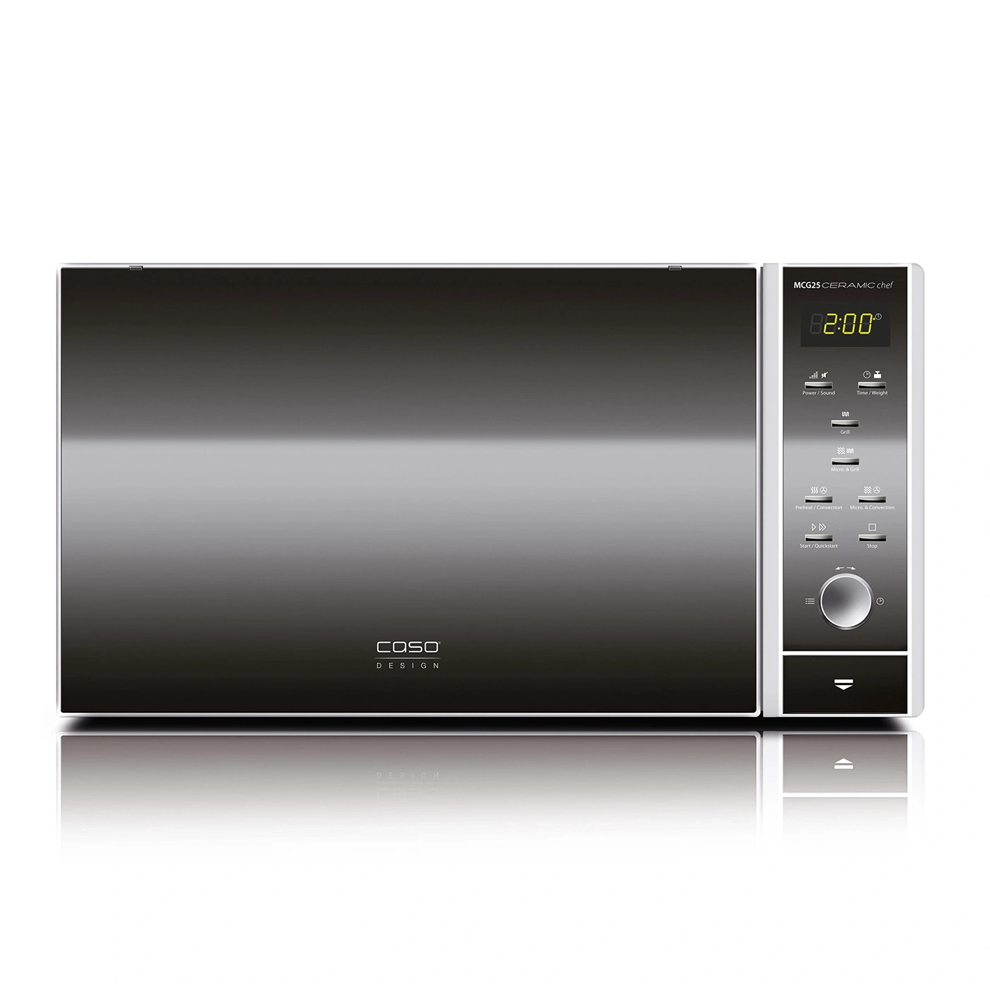 Mikrowelle, schwarz, mit Bedienfeld und digitaler Anzeige, COSO Design, MCG25 CERAMIC chef