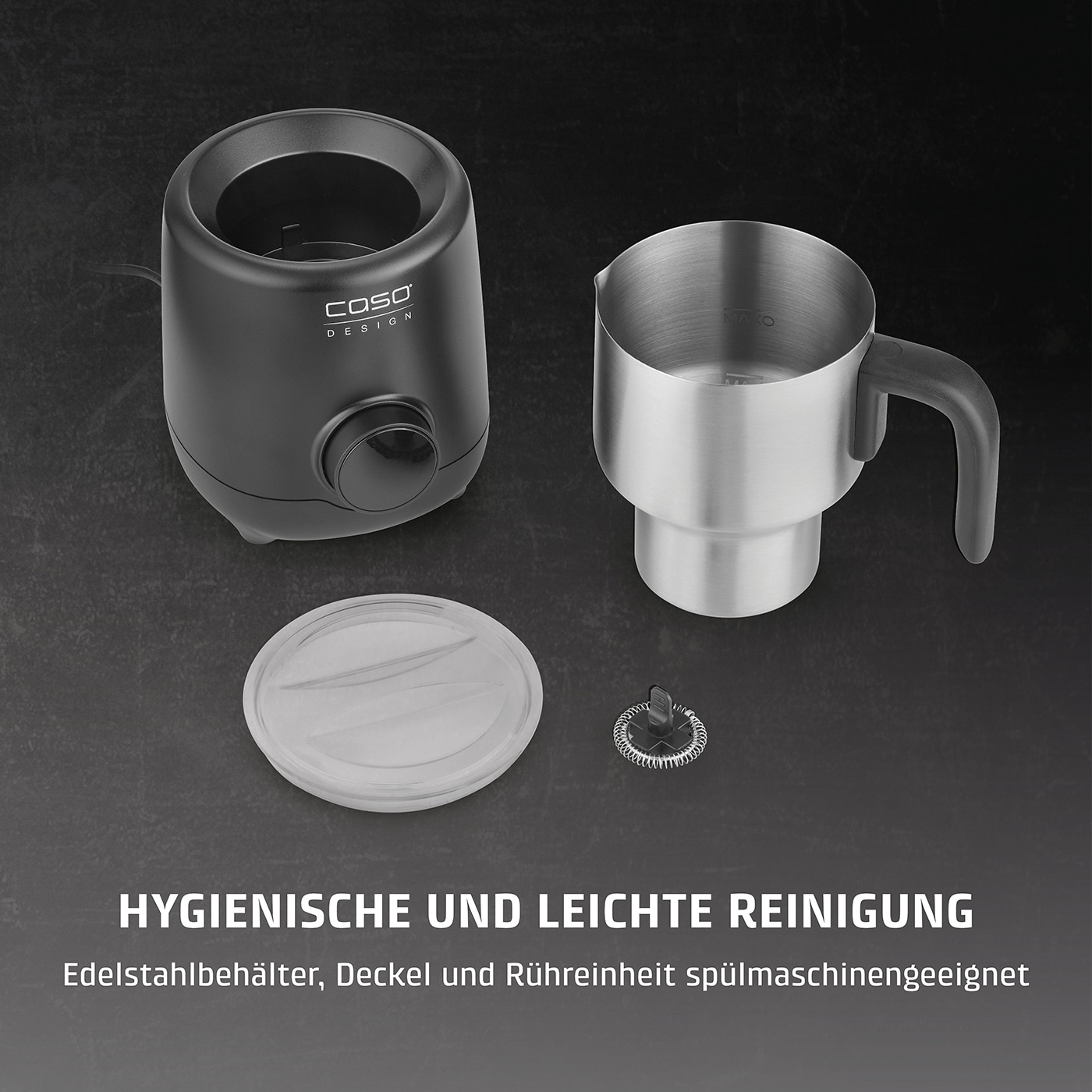 PremiumLatte XL Induktions- Milchaufschäumer für Kuhmilch- und Pflanzendrinks