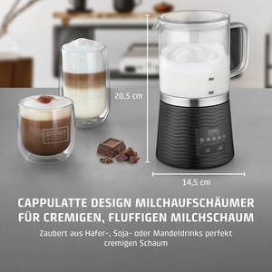 CappuLatte Design Milchaufschäumer für Kuhmilch und Pflanzendrinks