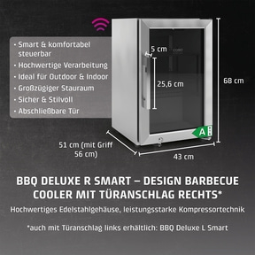 BBQ Deluxe R Smart Barbecue Kühlschrank mit Türanschlag rechts