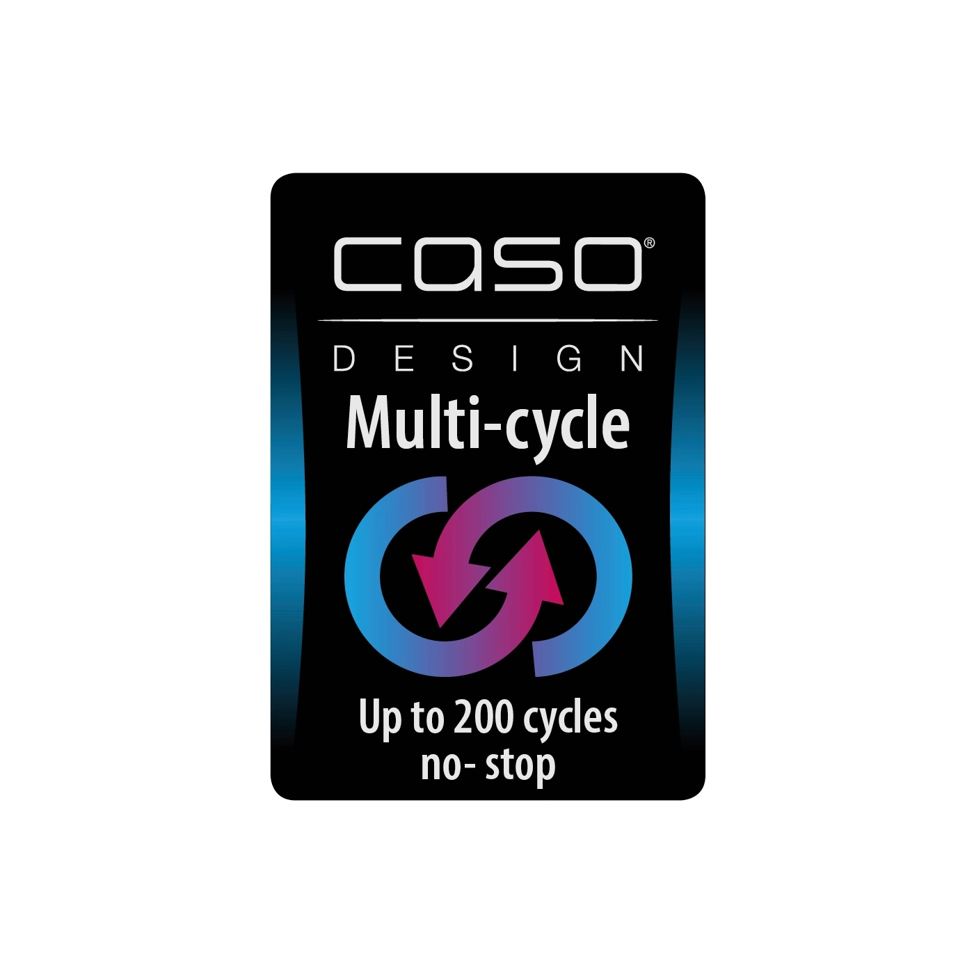 Caso Design Multi-cycle logo with arrow symbol and text.