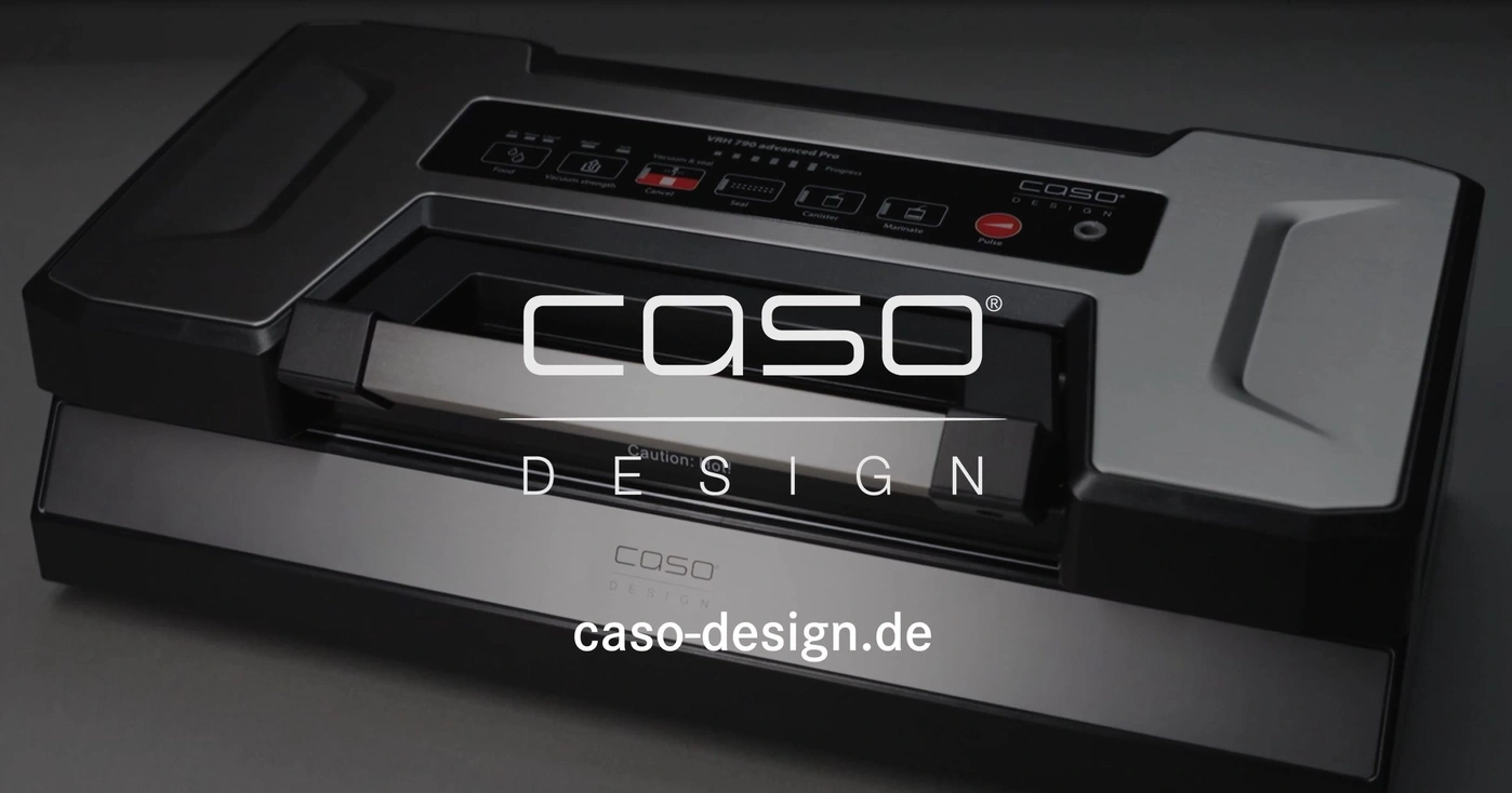 Caso Vakuumierer VRH 790 advanced Pro, Design, Bedienfeld, Pulse, Seal, Canister, Marinate, Food
