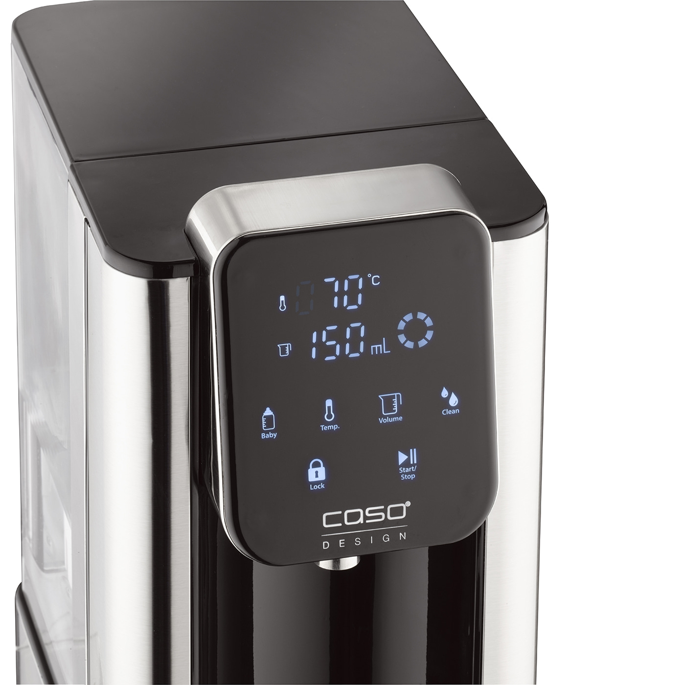 Caso Design water boiler with digital display, temperature and volume display