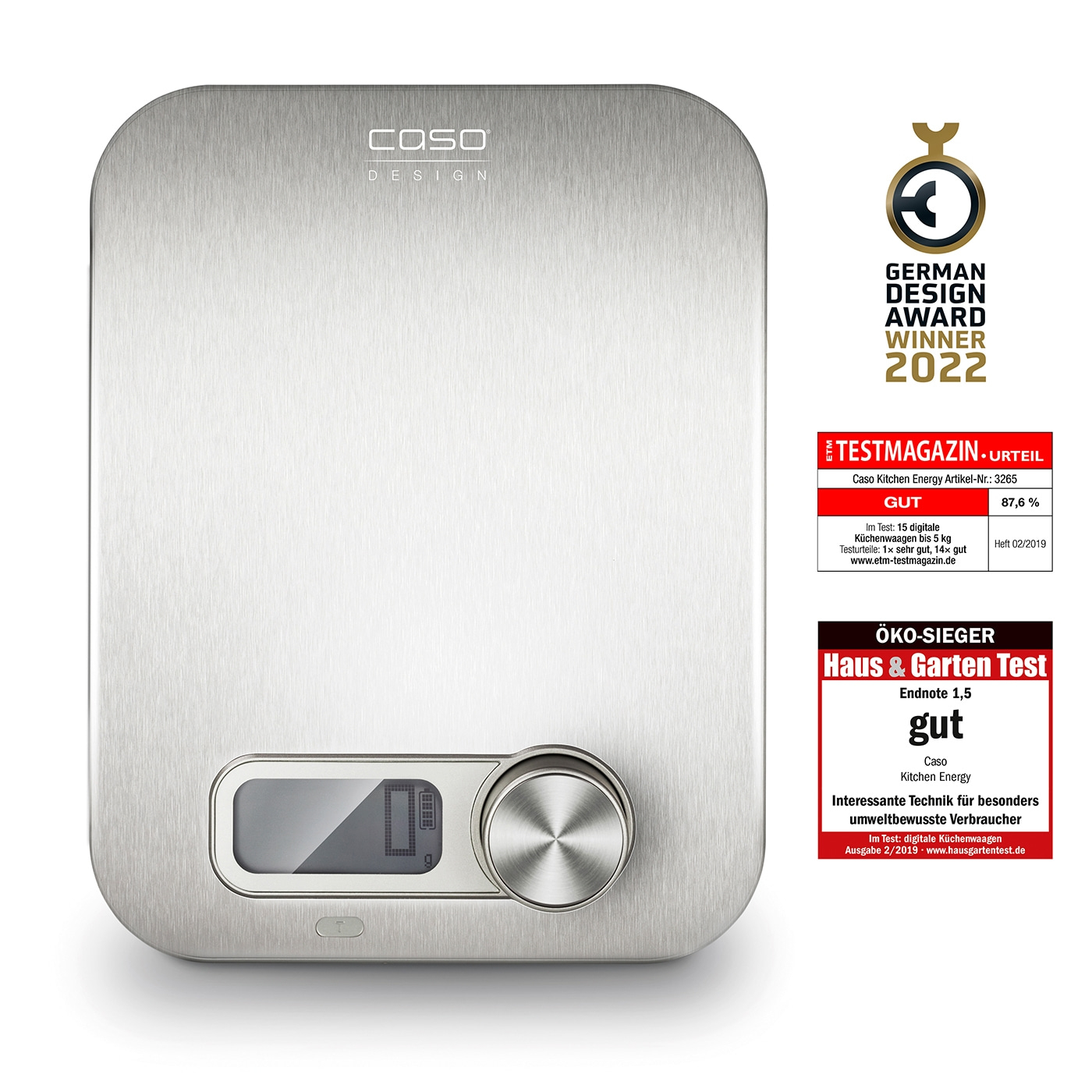 Kitchen scale with awards, Testmagazin, Eco-Winner, German Design Award 2022