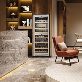 WineChef Pro 126 Design Weinkühlschrank, für bis zu 126 Flaschen, 2 Temperaturzonen