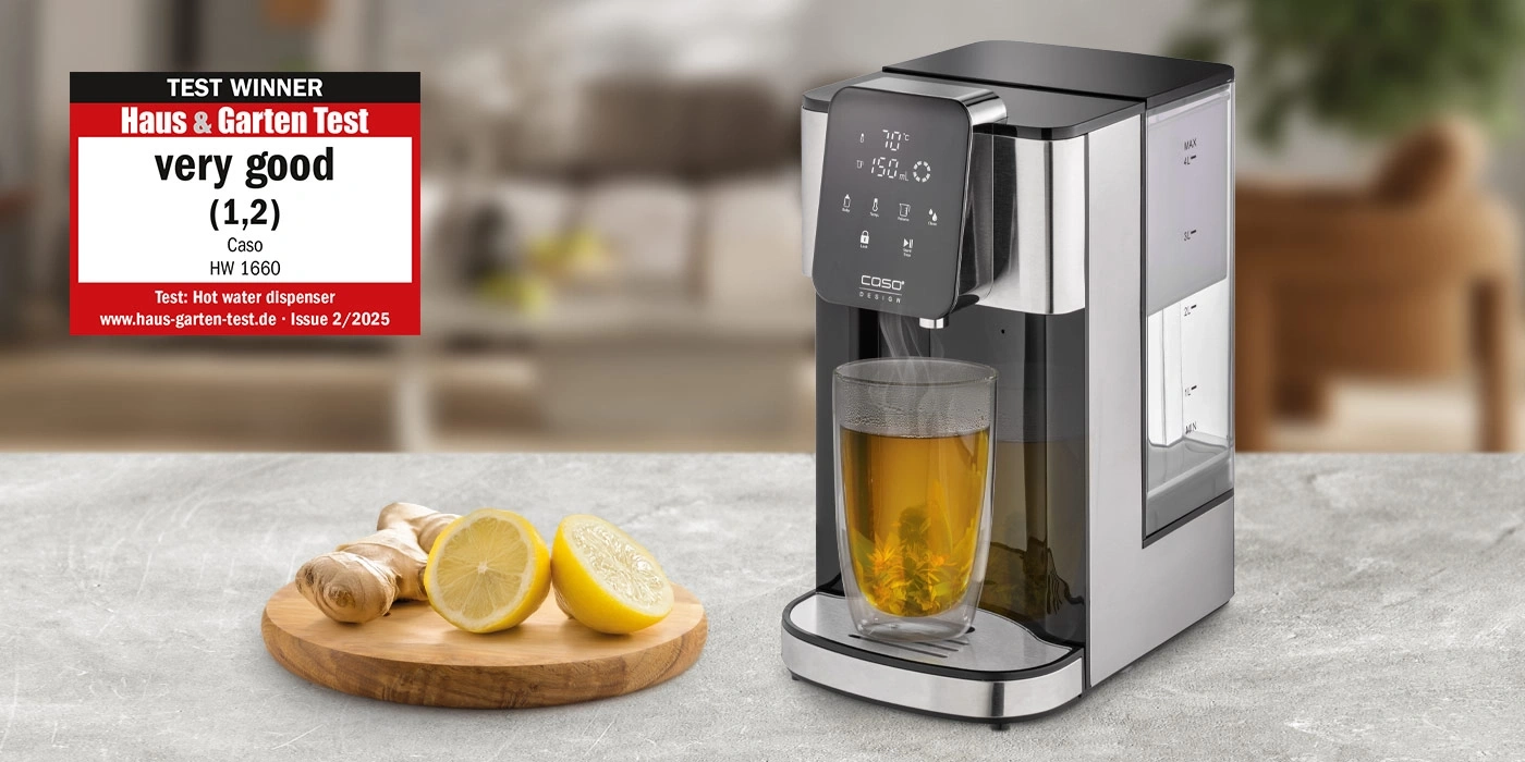 Hot water dispenser with lemon and ginger, tested very good.