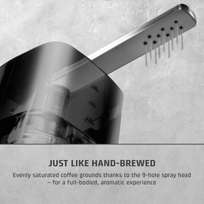 Coffee machine with water flow and markings