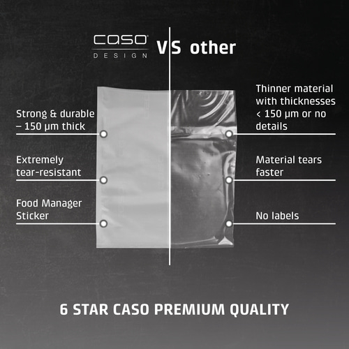 Comparison of CASO vacuum bags vs. others: strength, tear resistance, and structure