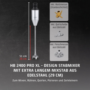 HB 2400 Pro XL Design XL hand blender incl. Accessories