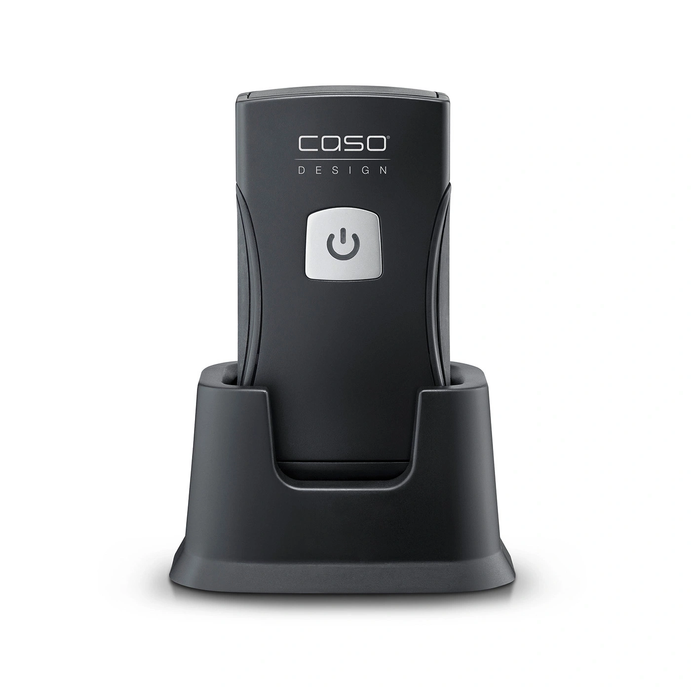 Black device with charging station, power button, Caso Design, electronic