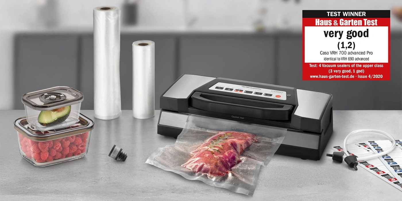 Vacuum sealer with food and test rating
