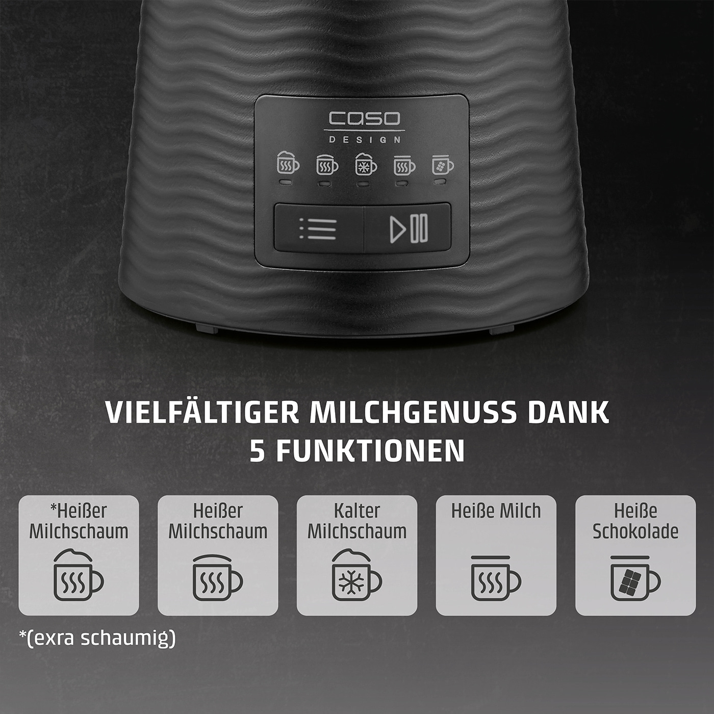 CappuLatte Design Milchaufschäumer für Kuhmilch- und Pflanzendrinks