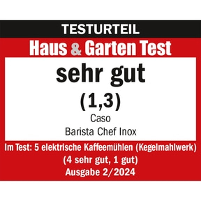 BaristaChef Inox Kaffeemühle mit Auffangbehälter und Siebträgerhaltung