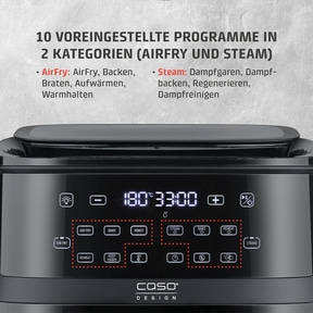 AirFry & Steam 700 3 cooking methods in one appliance - steam cooking, hot air frying or in combination Air fryer with programs: AirFry, Bake, Roast, Reheat, Keep Warm, Steam, Regenerate, and Clean.