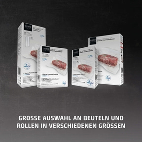 6 Sterne Profi-Folienrollen 20x600 cm, 2 Stück, 150 μm zum Vakuumieren + Sous Vide Garen