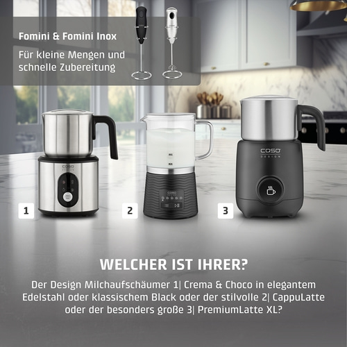 PremiumLatte XL Induktions- Milchaufschäumer für Kuhmilch- und Pflanzendrinks