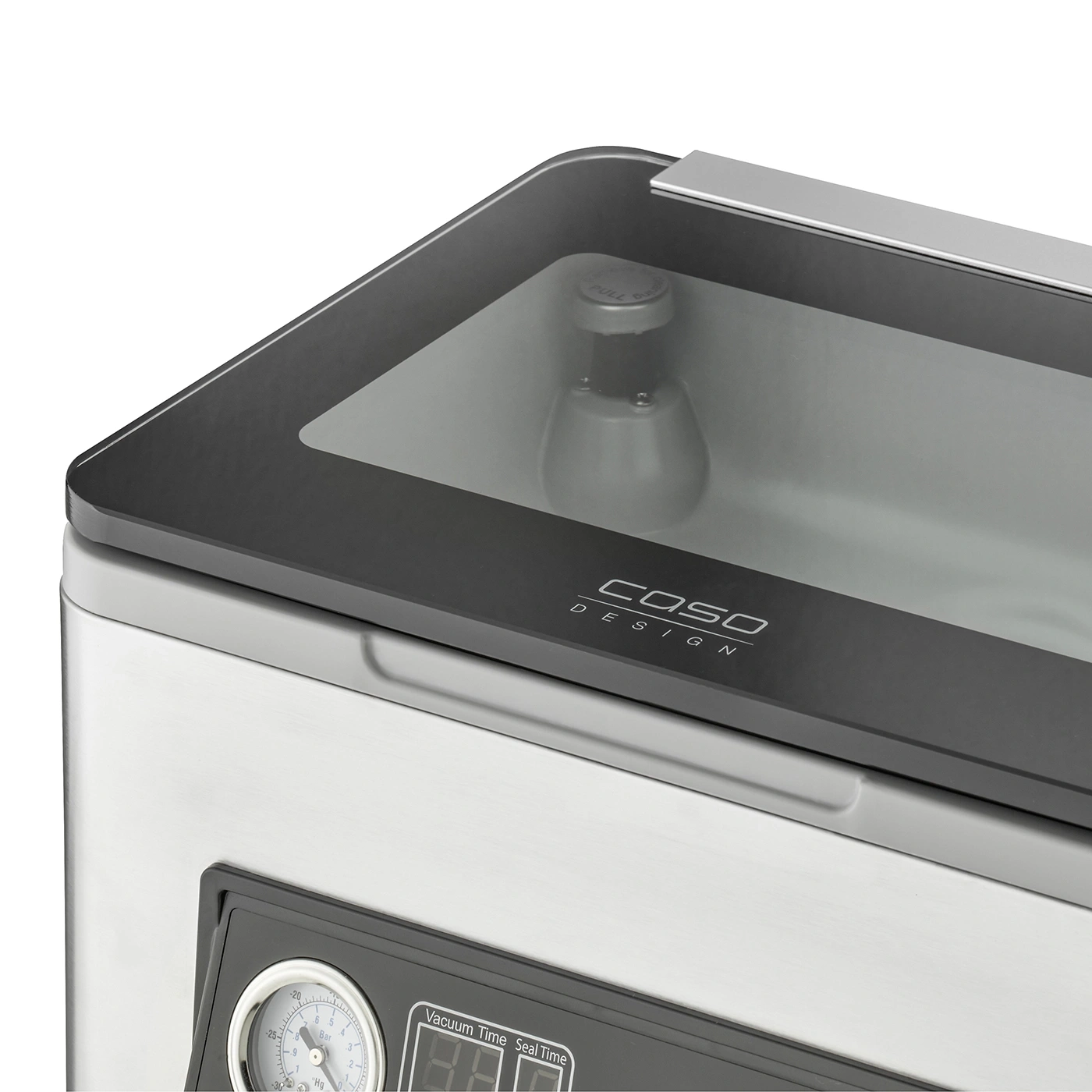 Close-up of a vacuum sealer with display and control panel, Caso Design