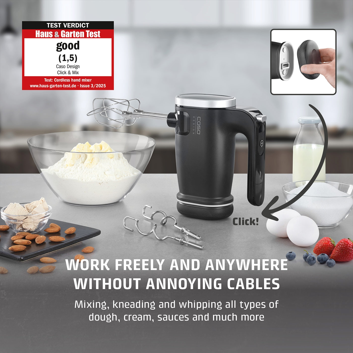 Click & Mix Cordless Hand Mixer