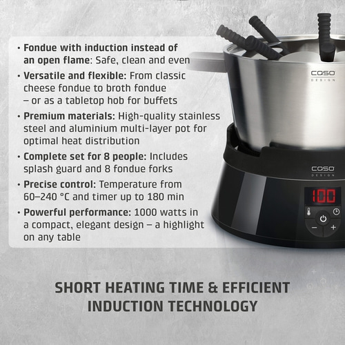 FonDue Set (black) Induction - For 8 people - Save and clean, test winner