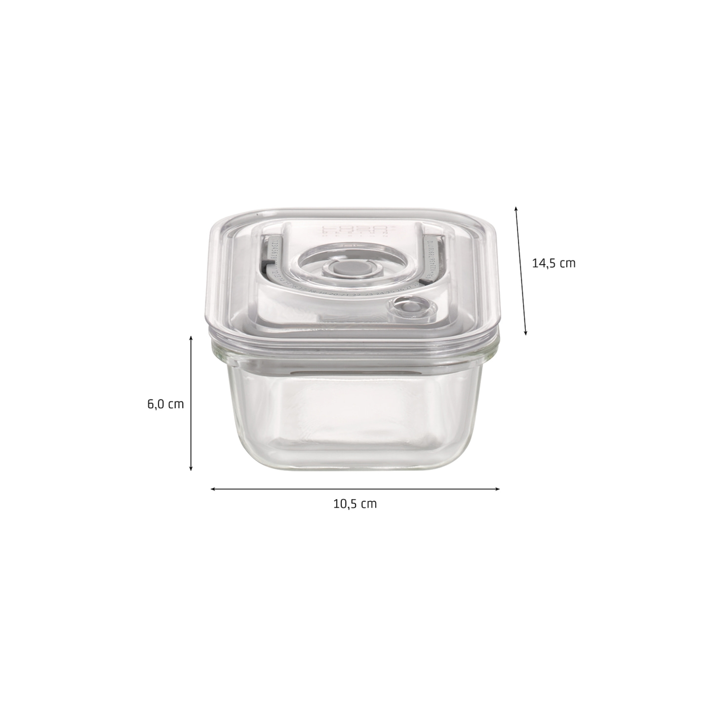Glass container with lid, 14.5 cm wide, 6.0 cm high, 10.5 cm long