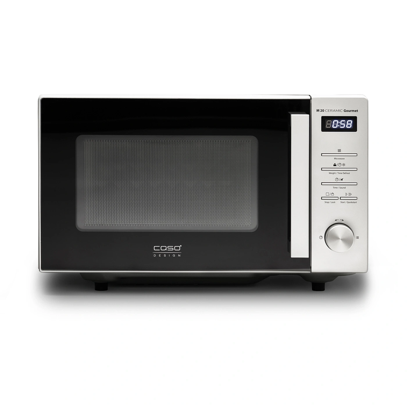 Microwave oven, Caso Design, M 20 Ceramic Gourmet, with control panel and display, stainless steel look.