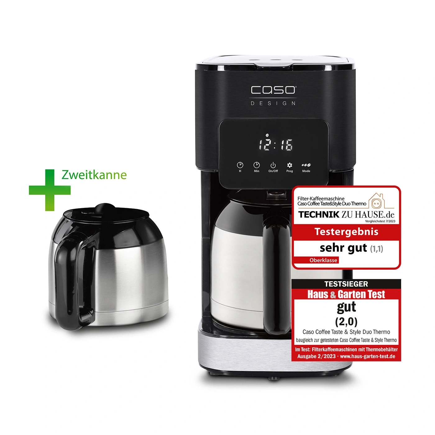 Coffee machine with second pot, very good test result, Haus & Garten Test good