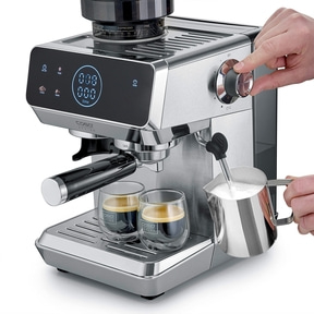 EspressoGourmet & Grind Design Siebträgermaschine mit Mahlwerk
