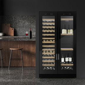 WineChef Duo 122 Black Design wine cooler with Compressor Technology