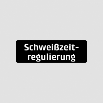 Schweißzeitregulierung auf schwarzem Hintergrund