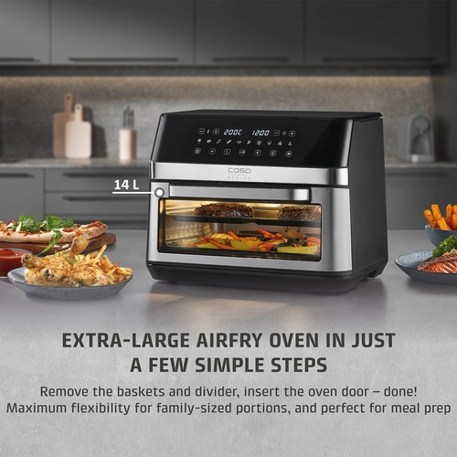 Airfryer oven with food, 14l, ideal for MealPrep and families